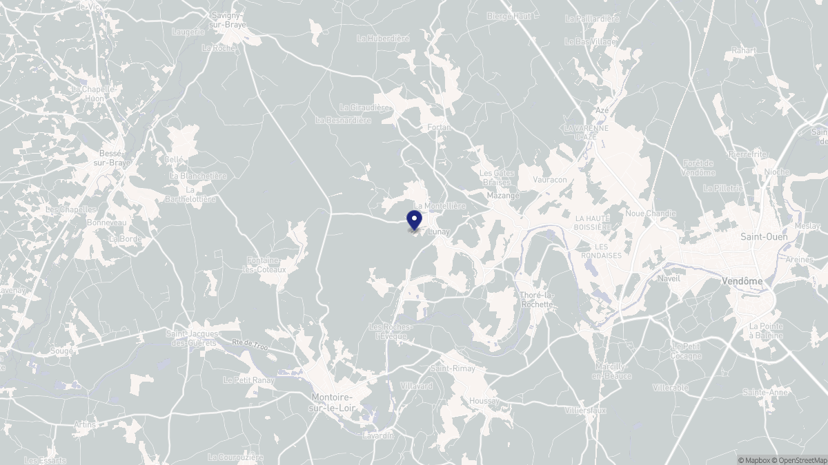 Aperçu cartographique de Lunay, centré sur la commune