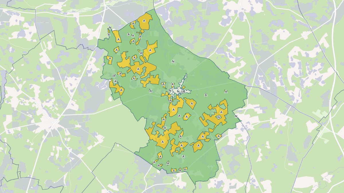Aperçu cartographique de Marcilly-en-Gault, centré sur la commune