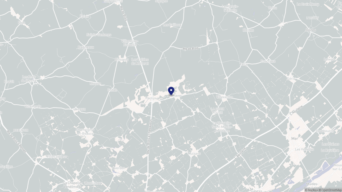 Aperçu cartographique de Maves, centré sur la commune