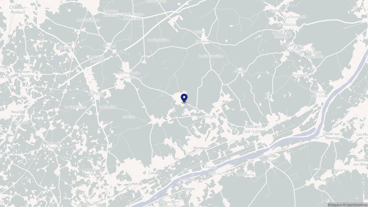 Aperçu cartographique de Mesland, centré sur la commune