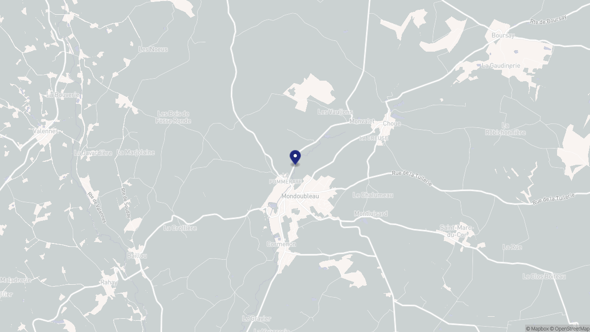 Aperçu cartographique de Mondoubleau, centré sur la commune