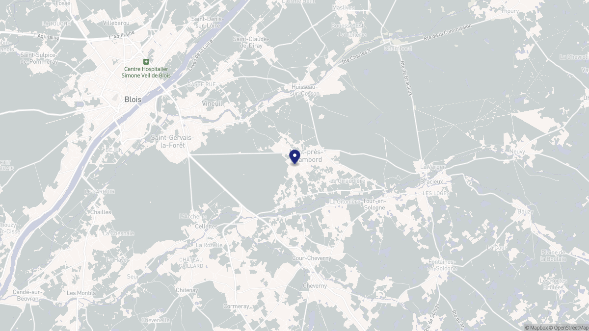 Aperçu cartographique de Mont-près-Chambord, centré sur la commune