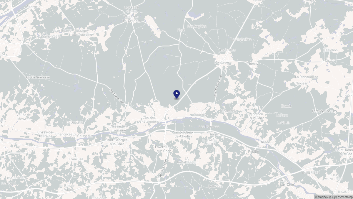 Aperçu cartographique de Montrichard Val de Cher, centré sur la commune