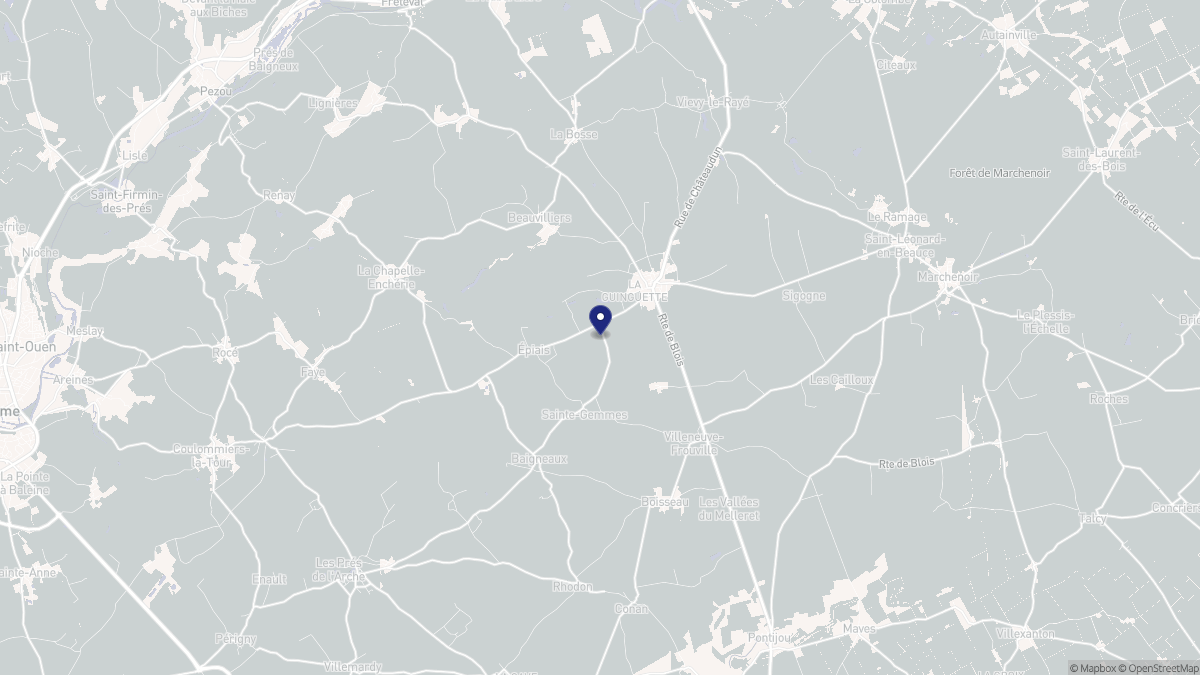 Aperçu cartographique de Oucques La Nouvelle, centré sur la commune