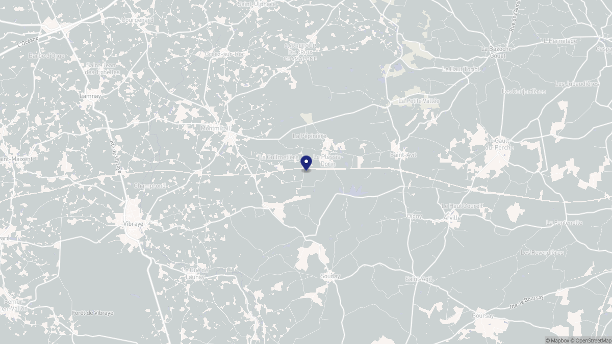 Aperçu cartographique de Le Plessis-Dorin, centré sur la commune