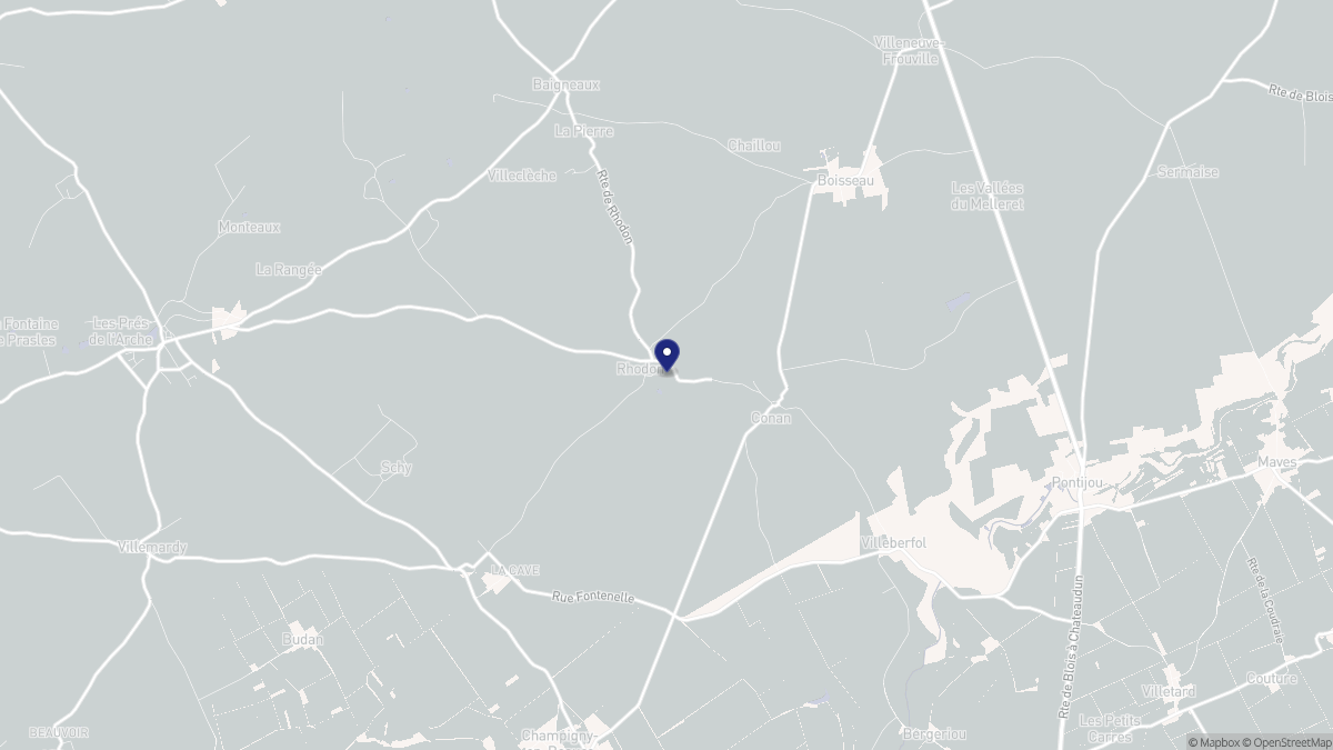 Aperçu cartographique de Rhodon, centré sur la commune