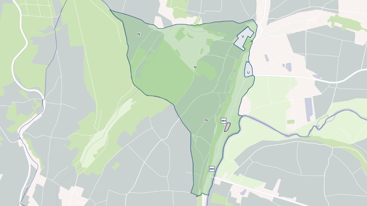 Aperçu cartographique de Les Roches-l'Évêque, centré sur la commune