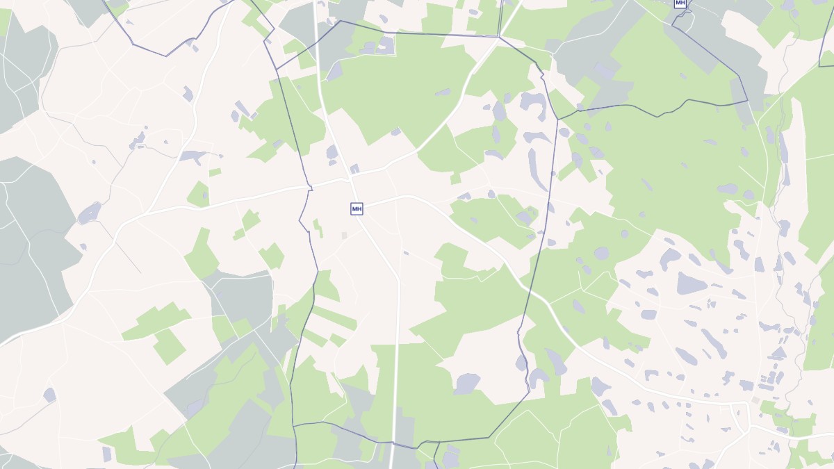 Aperçu cartographique de Rougeou, centré sur la commune