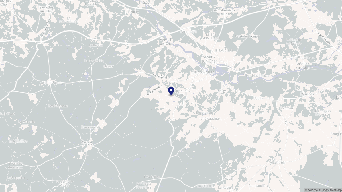 Aperçu cartographique de Saint-Aignan, centré sur la commune