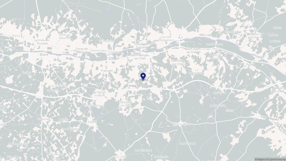 Aperçu cartographique de Saint-Georges-sur-Cher, centré sur la commune