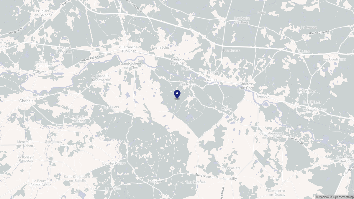 Aperçu cartographique de Saint-Loup, centré sur la commune