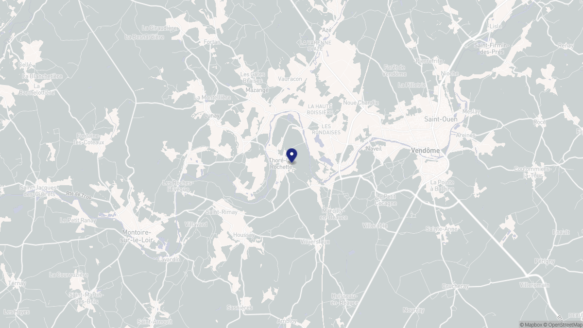 Aperçu cartographique de Thoré-la-Rochette, centré sur la commune