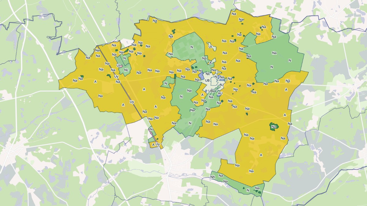 Aperçu cartographique de Vouzon, centré sur la commune