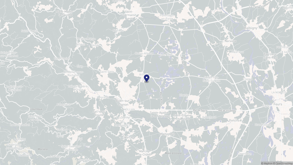 Aperçu cartographique de Arthun, centré sur la commune