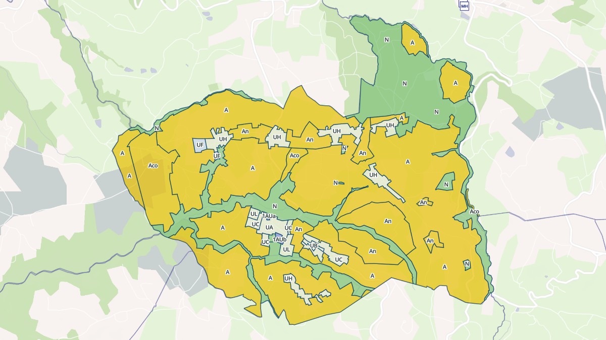 Aperçu cartographique de Aveizieux, centré sur la commune