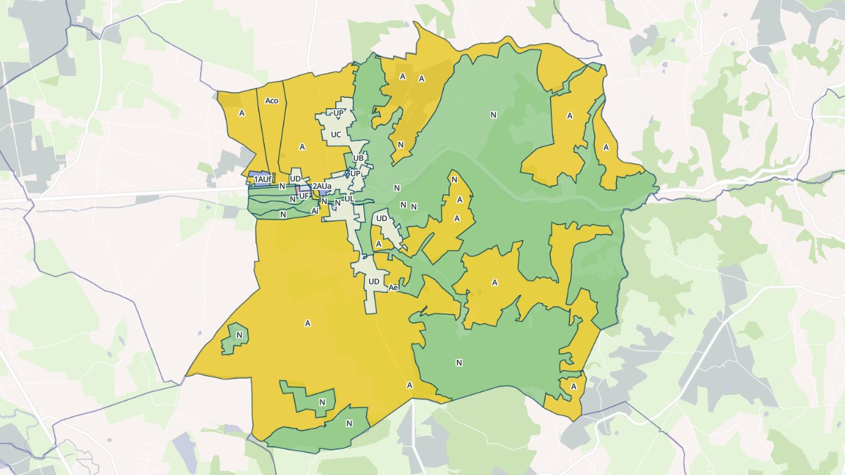 Aperçu cartographique de Bellegarde-en-Forez, centré sur la commune