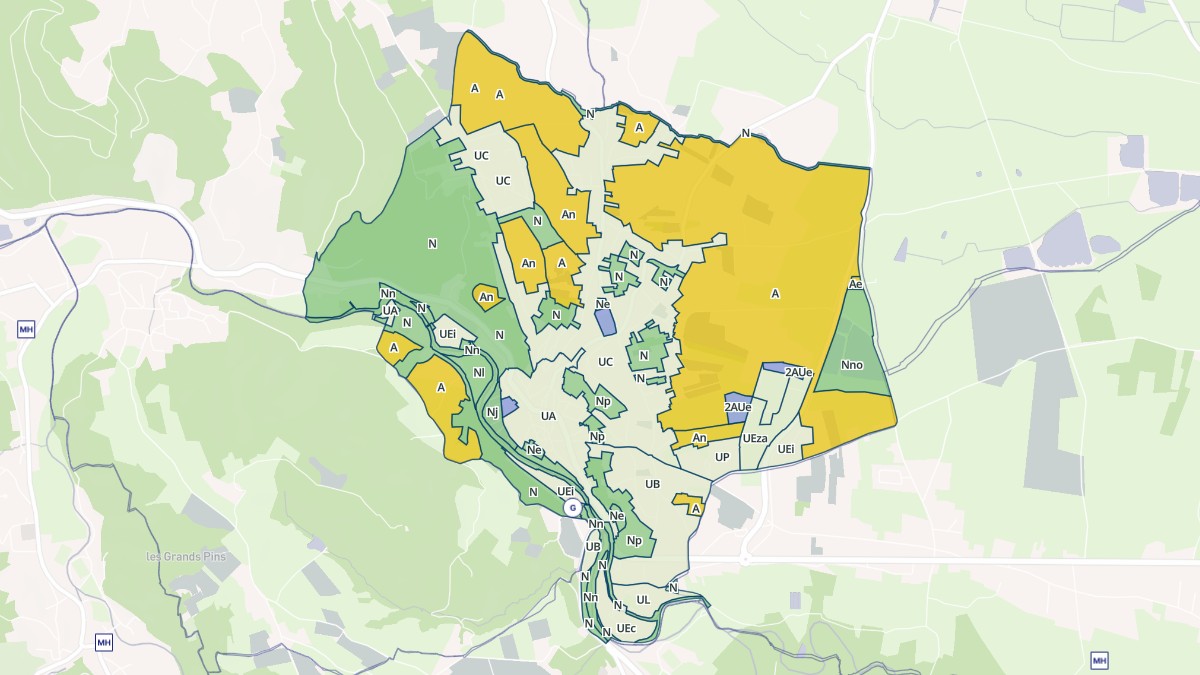 Aperçu cartographique de Boën-sur-Lignon, centré sur la commune