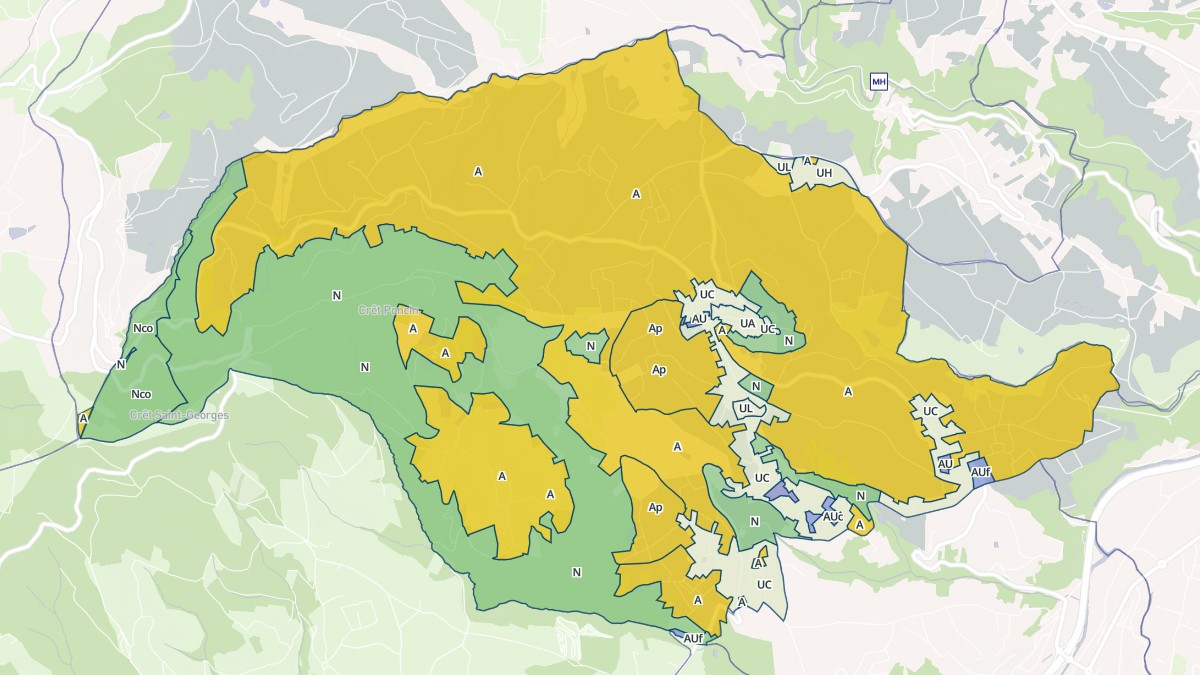 Aperçu cartographique de Cellieu, centré sur la commune