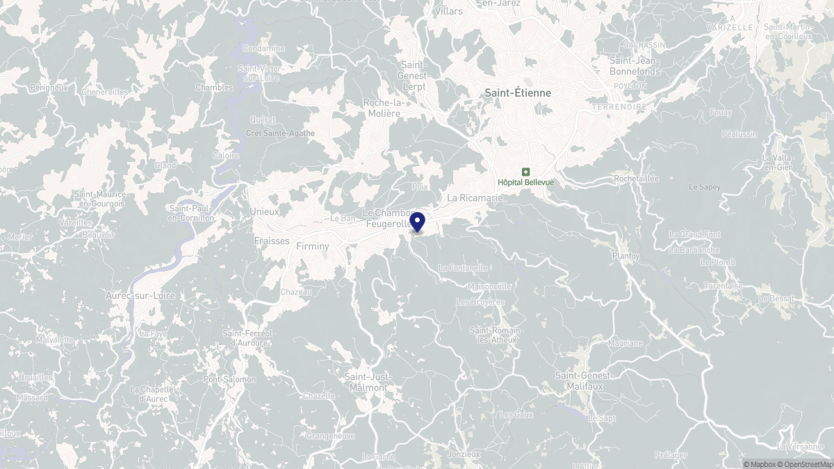 Aperçu cartographique de Le Chambon-Feugerolles, centré sur la commune