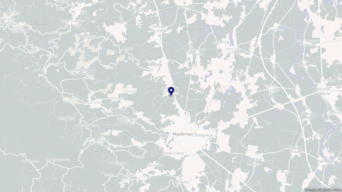Aperçu cartographique de Champdieu, centré sur la commune