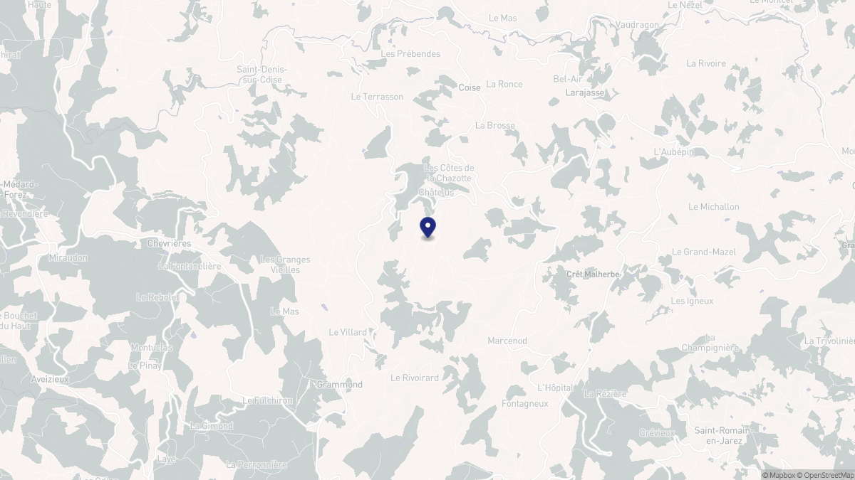 Aperçu cartographique de Châtelus, centré sur la commune