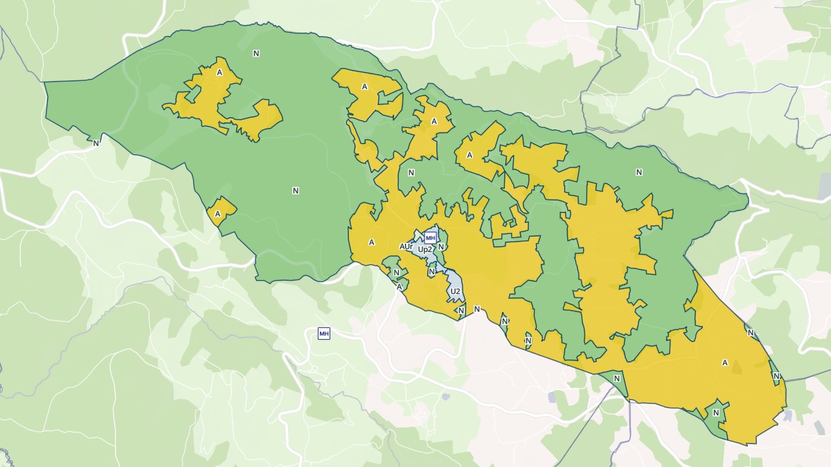 Aperçu cartographique de Chazelles-sur-Lavieu, centré sur la commune