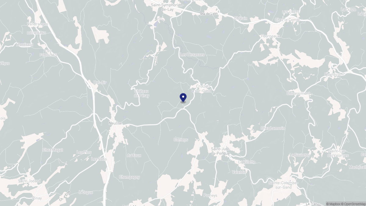 Aperçu cartographique de Croizet-sur-Gand, centré sur la commune