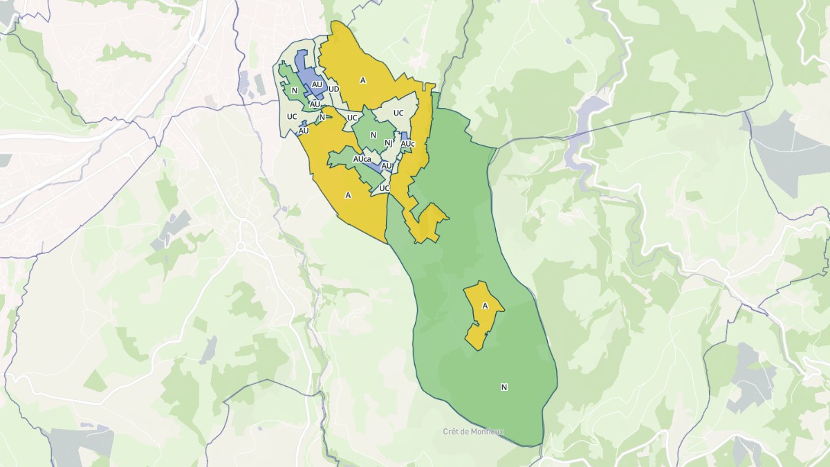 Aperçu cartographique de Farnay, centré sur la commune