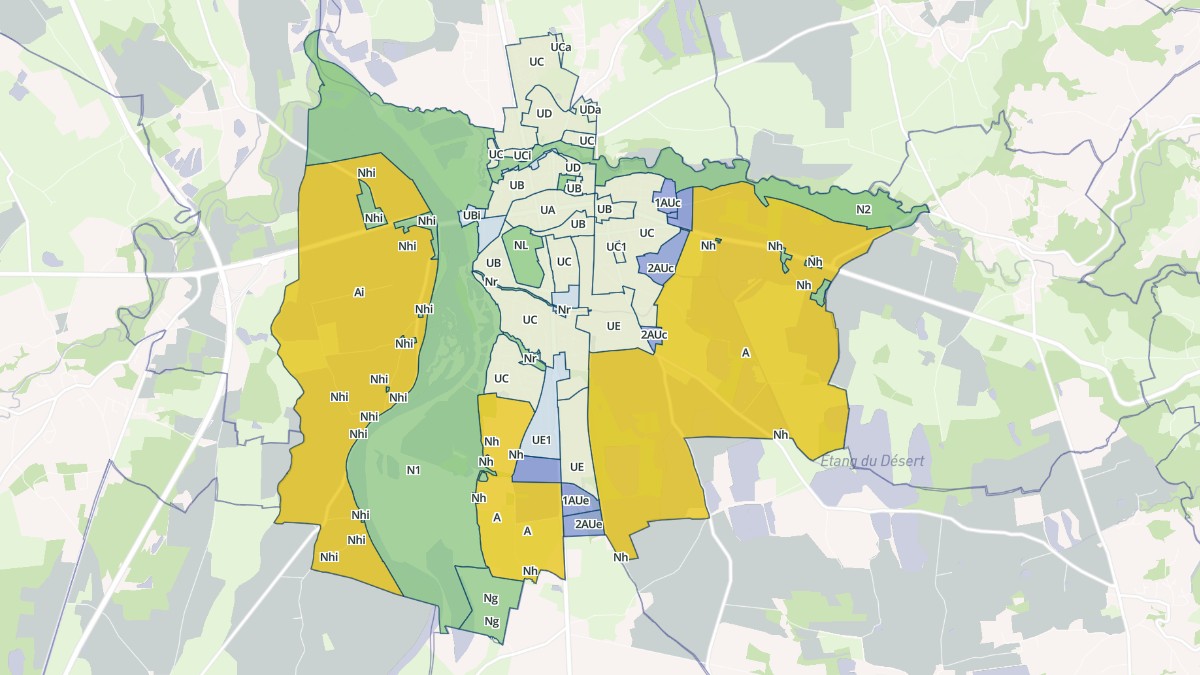 Aperçu cartographique de Feurs, centré sur la commune