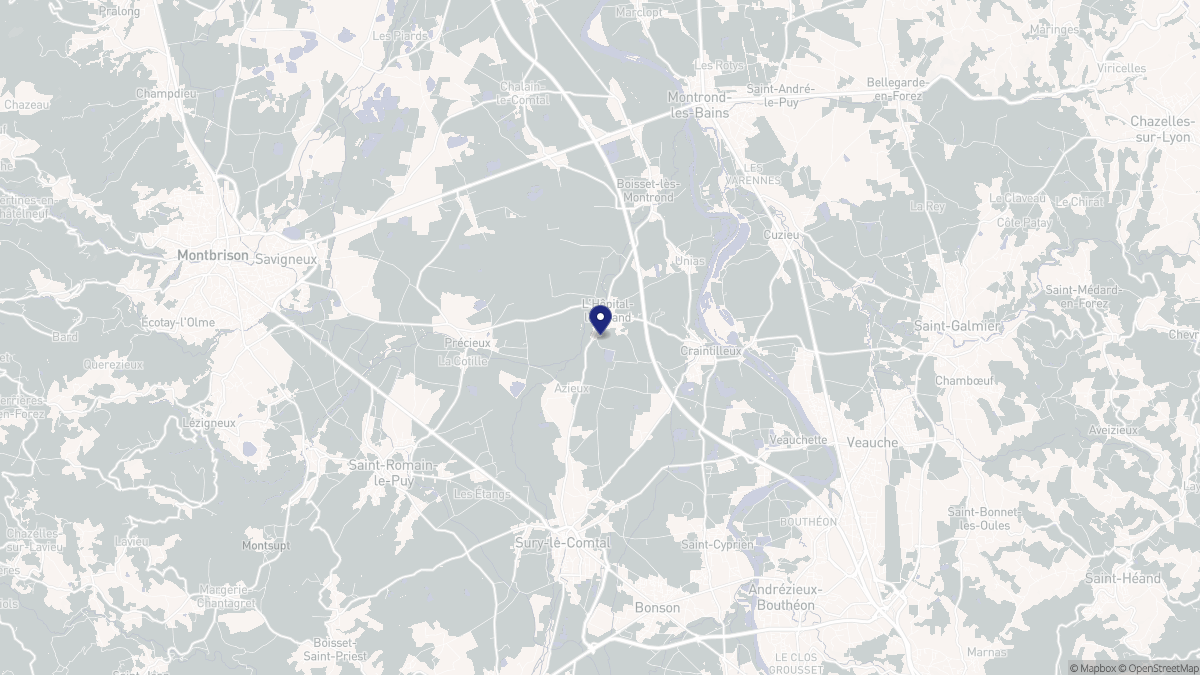 Aperçu cartographique de L'Hôpital-le-Grand, centré sur la commune