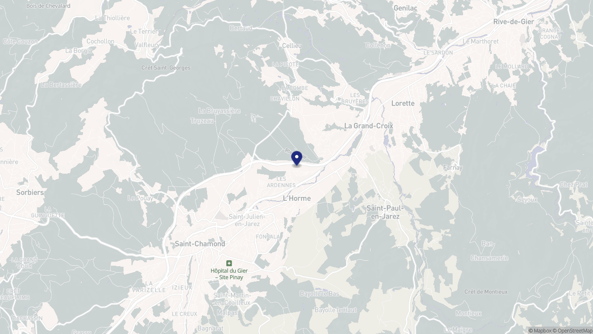 Aperçu cartographique de L'Horme, centré sur la commune