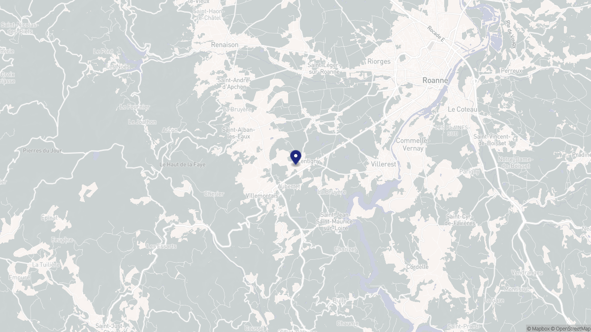 Aperçu cartographique de Lentigny, centré sur la commune