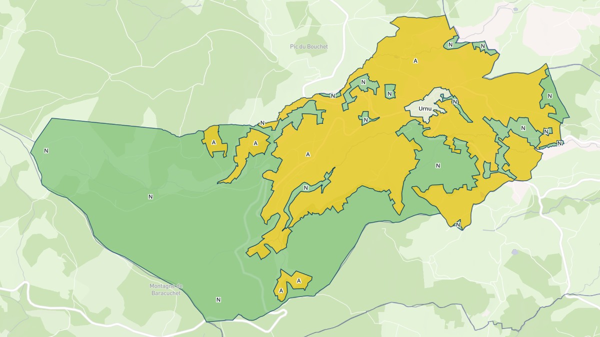 Aperçu cartographique de Lérigneux, centré sur la commune