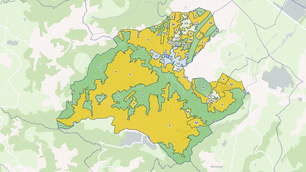 Aperçu cartographique de Lézigneux, centré sur la commune