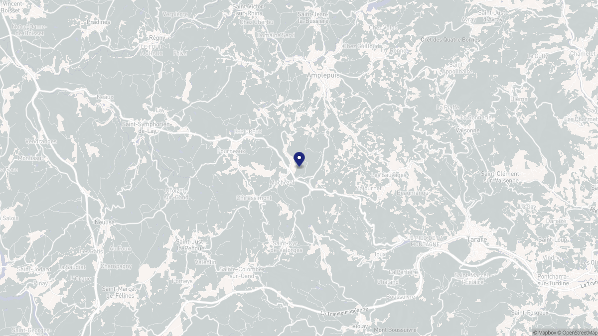 Aperçu cartographique de Machézal, centré sur la commune
