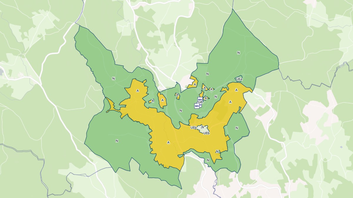 Aperçu cartographique de Montarcher, centré sur la commune