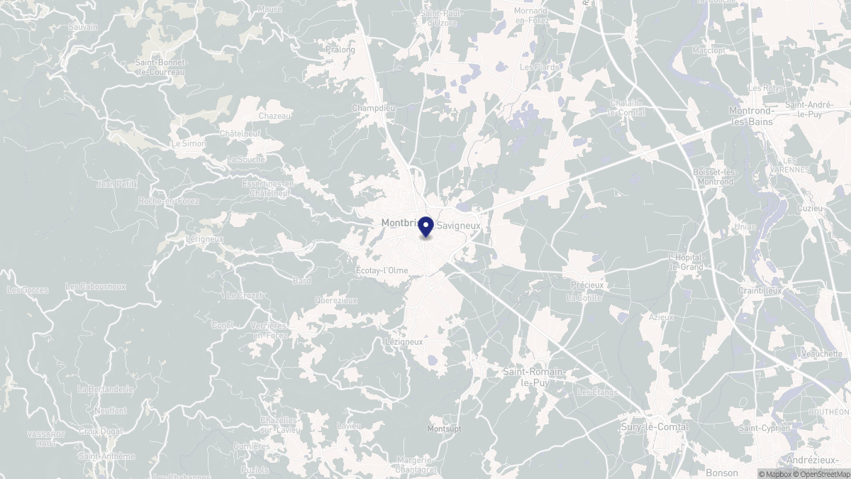 Aperçu cartographique de Montbrison, centré sur la commune