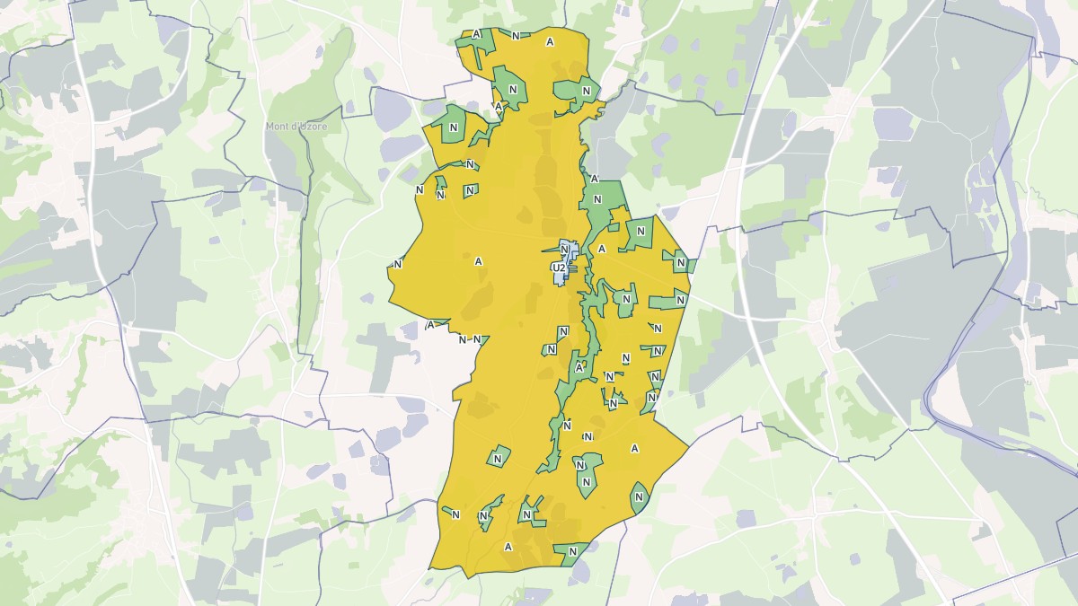 Aperçu cartographique de Mornand-en-Forez, centré sur la commune