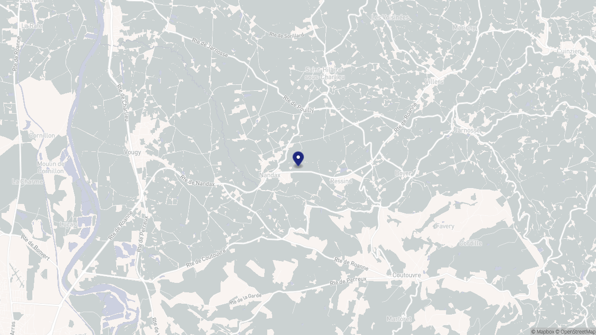 Aperçu cartographique de Nandax, centré sur la commune