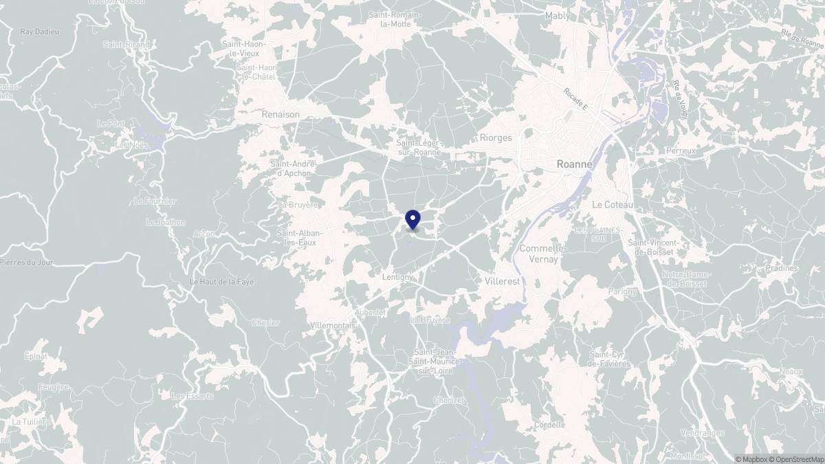 Aperçu cartographique de Ouches, centré sur la commune