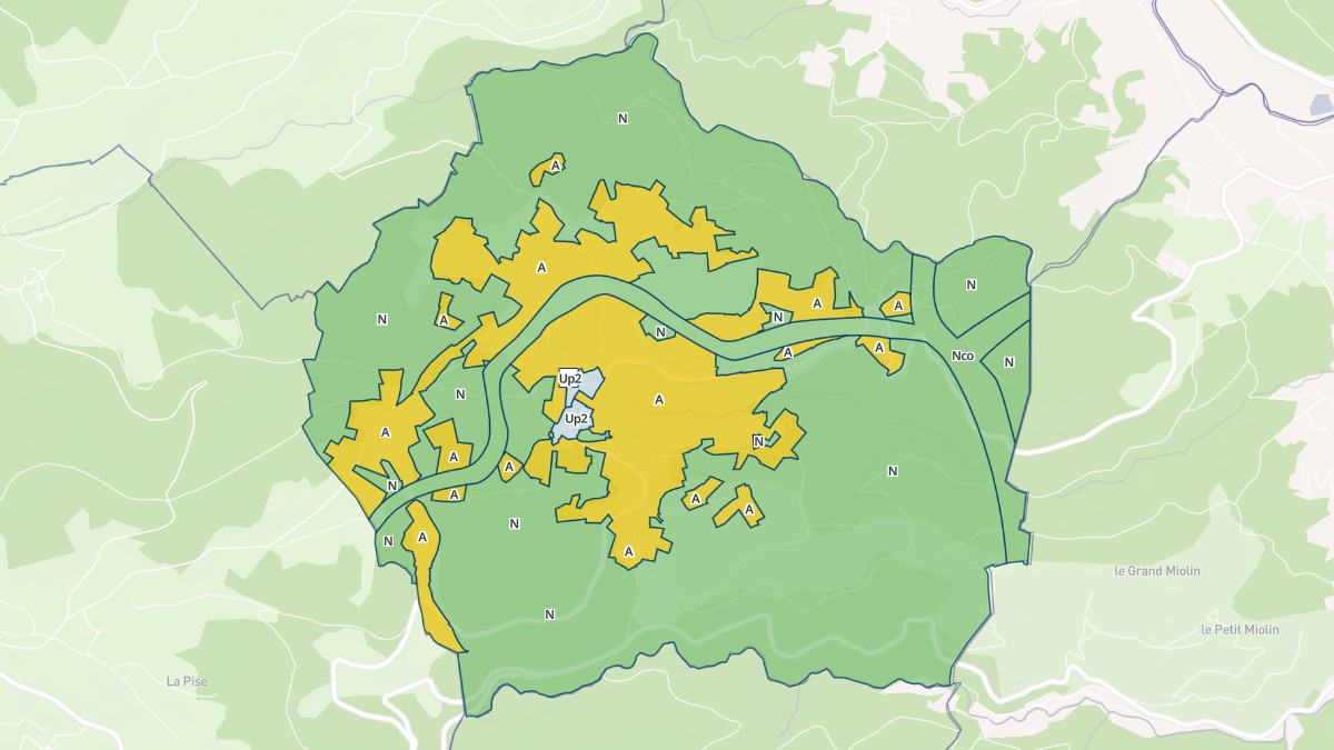 Aperçu cartographique de Palogneux, centré sur la commune