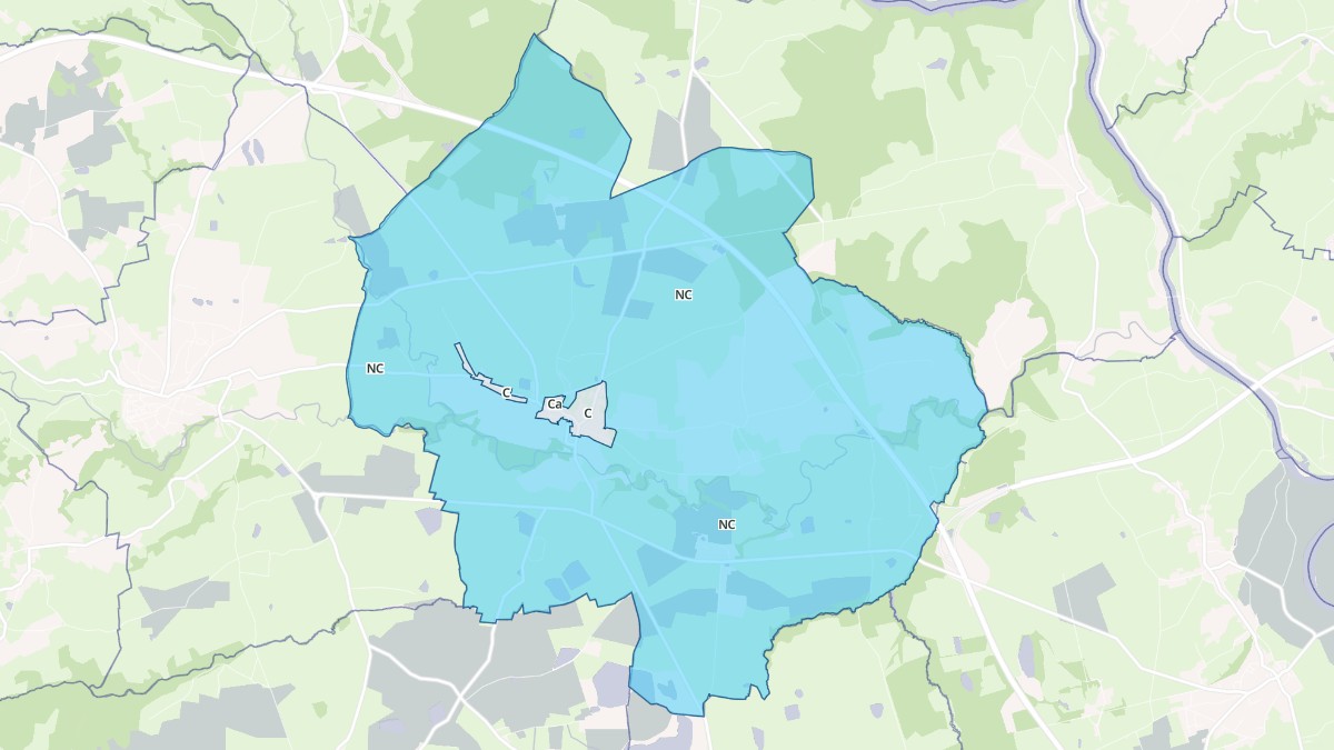 Aperçu cartographique de Pommiers-en-Forez, centré sur la commune