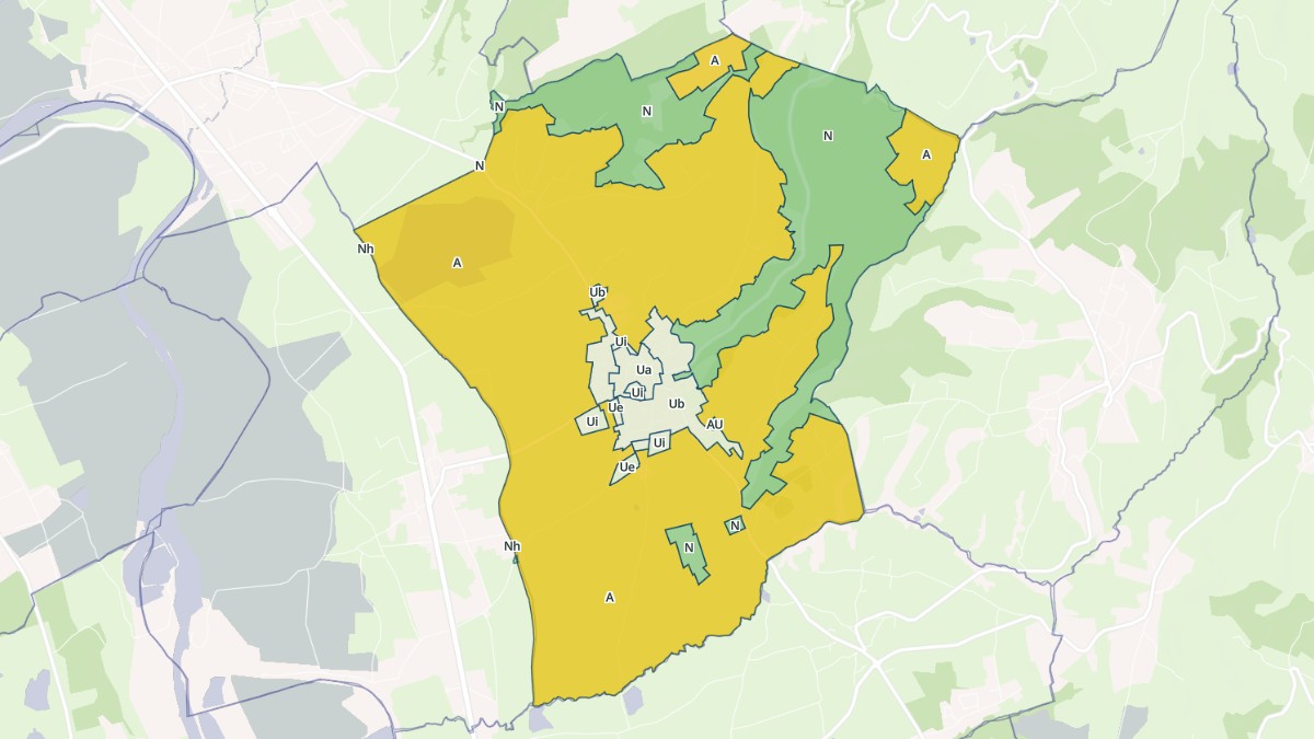 Aperçu cartographique de Pouilly-lès-Feurs, centré sur la commune