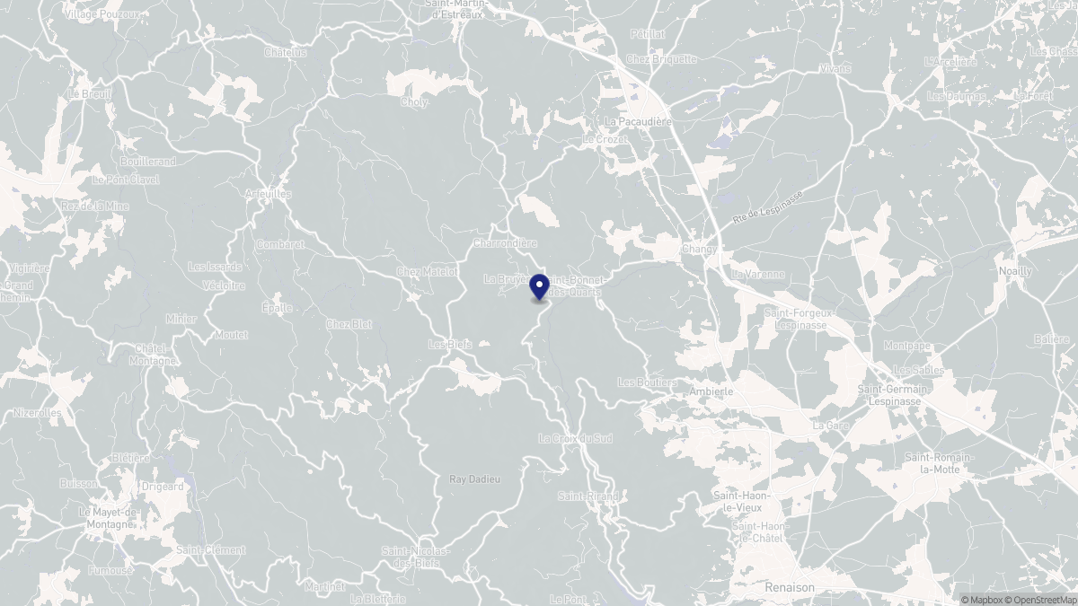 Aperçu cartographique de Saint-Bonnet-des-Quarts, centré sur la commune