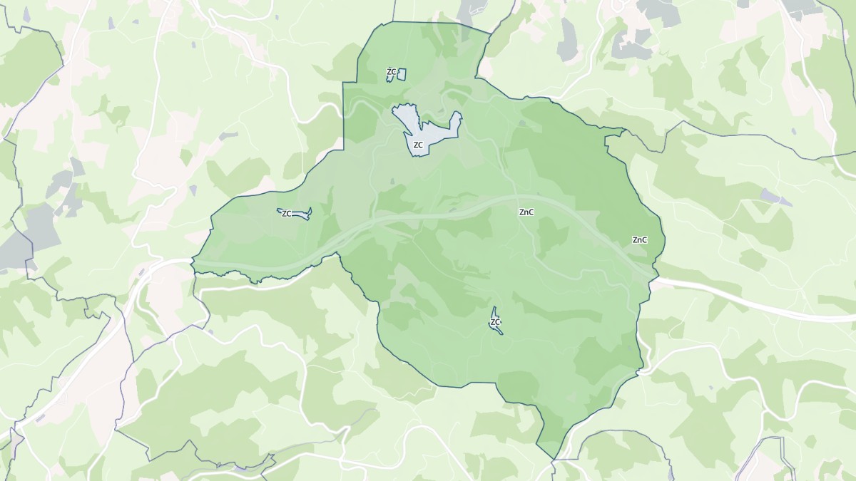 Aperçu cartographique de Sainte-Colombe-sur-Gand, centré sur la commune