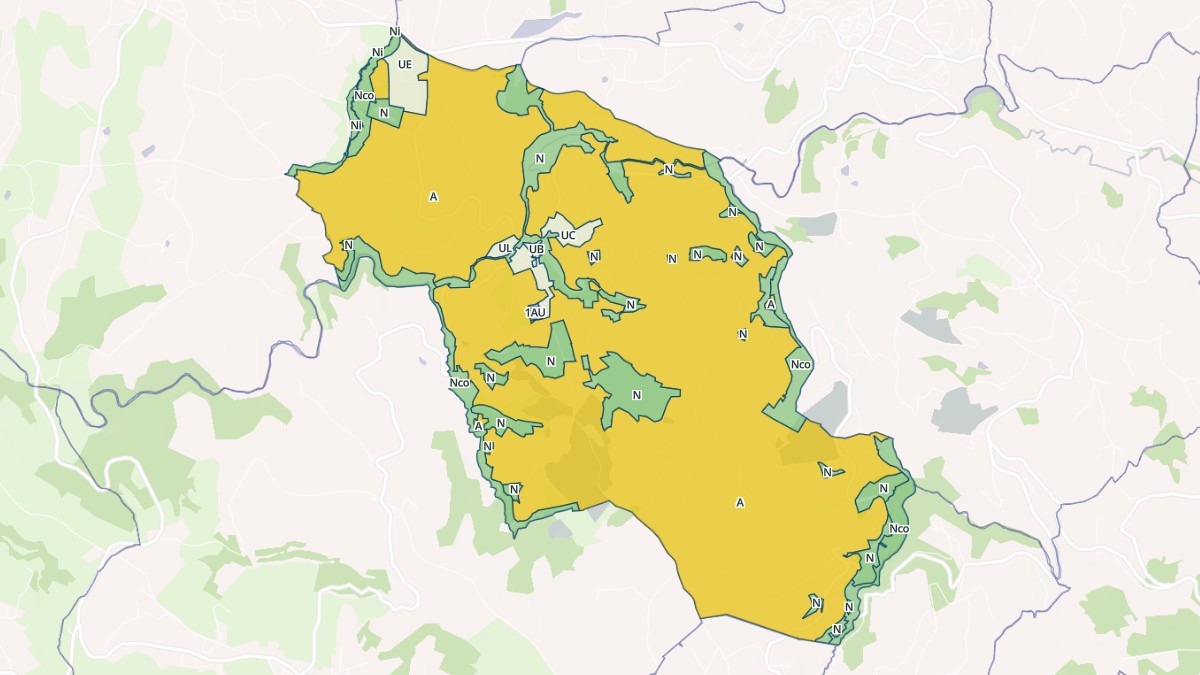 Aperçu cartographique de Saint-Denis-sur-Coise, centré sur la commune