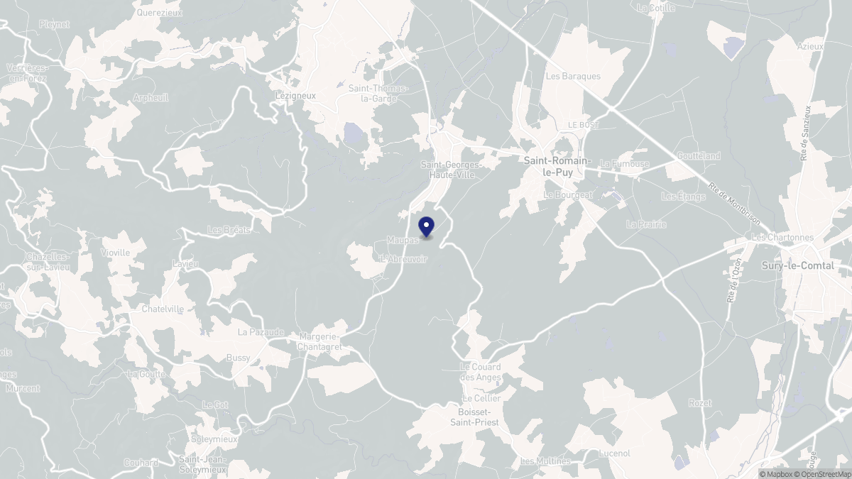 Aperçu cartographique de Saint-Georges-Haute-Ville, centré sur la commune