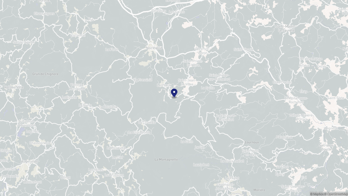 Aperçu cartographique de Saint-Jean-la-Vêtre, centré sur la commune
