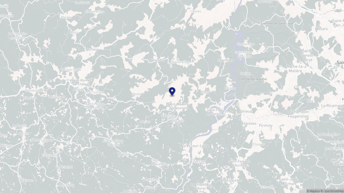 Aperçu cartographique de Saint-Maurice-en-Gourgois, centré sur la commune