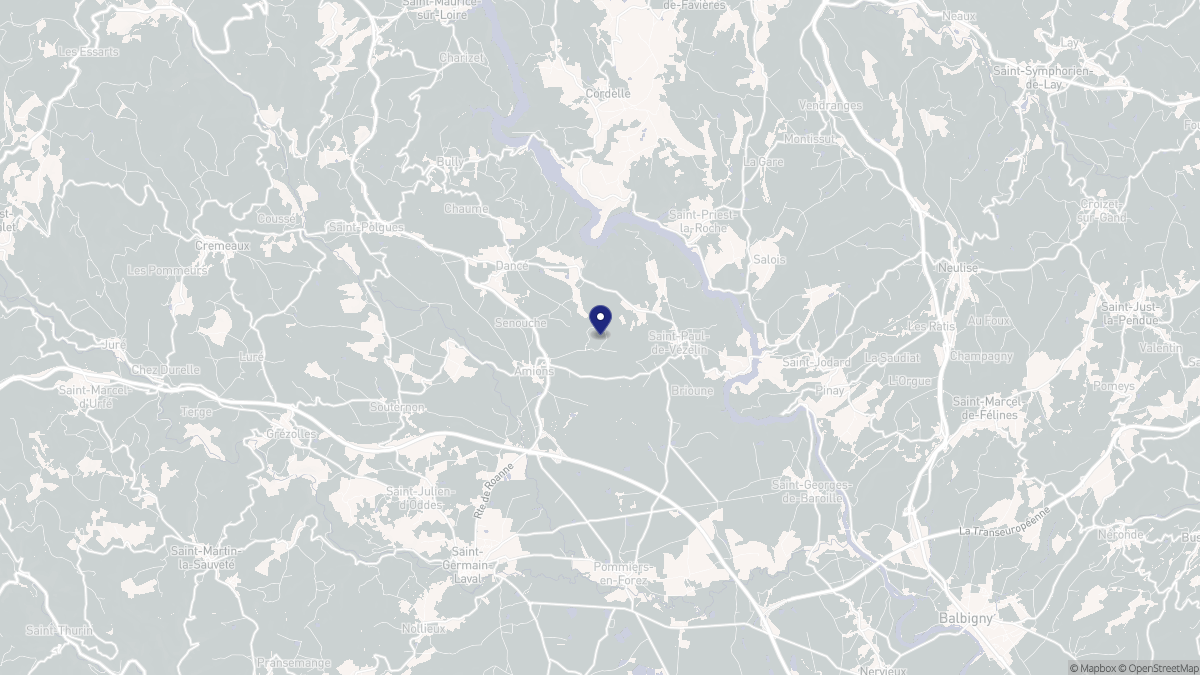 Aperçu cartographique de Vézelin-sur-Loire, centré sur la commune